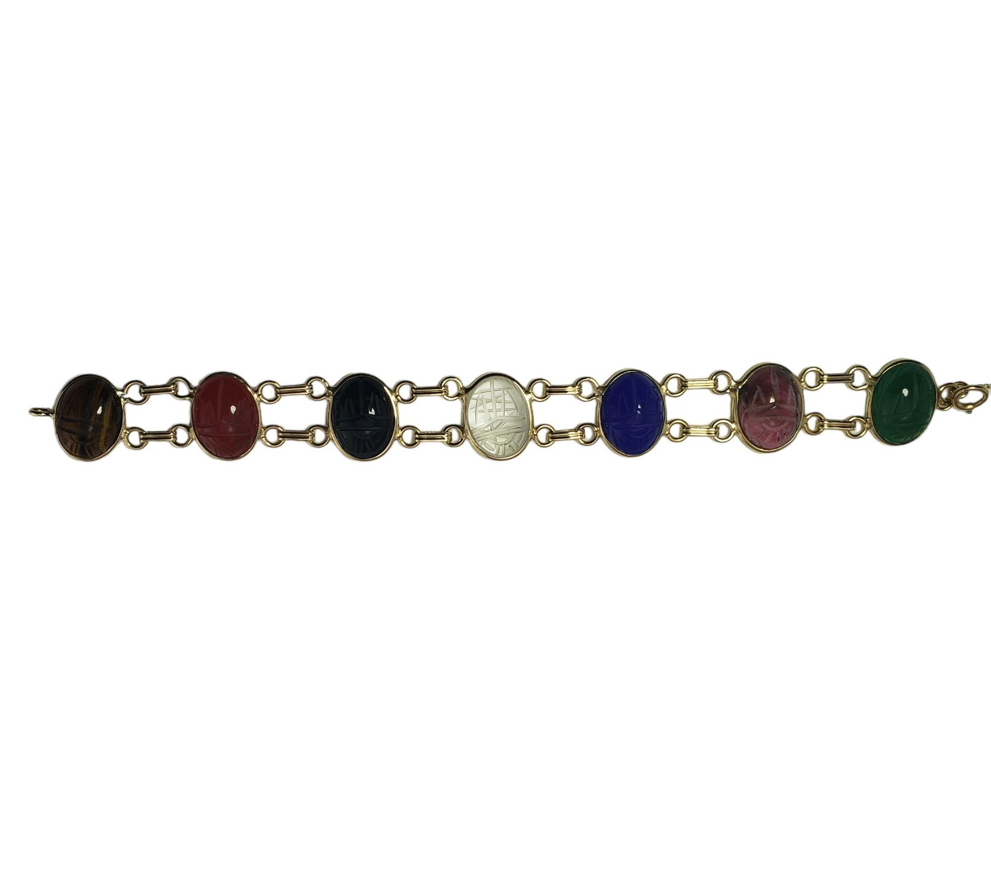 Bracelet scarabée en or jaune 14 carats Bon état - En vente à Washington Depot, CT