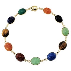 14 Karat Yellow Gold Scarab Bracelet