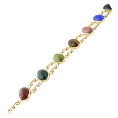 14 Karat Yellow Gold Scarab Bracelet