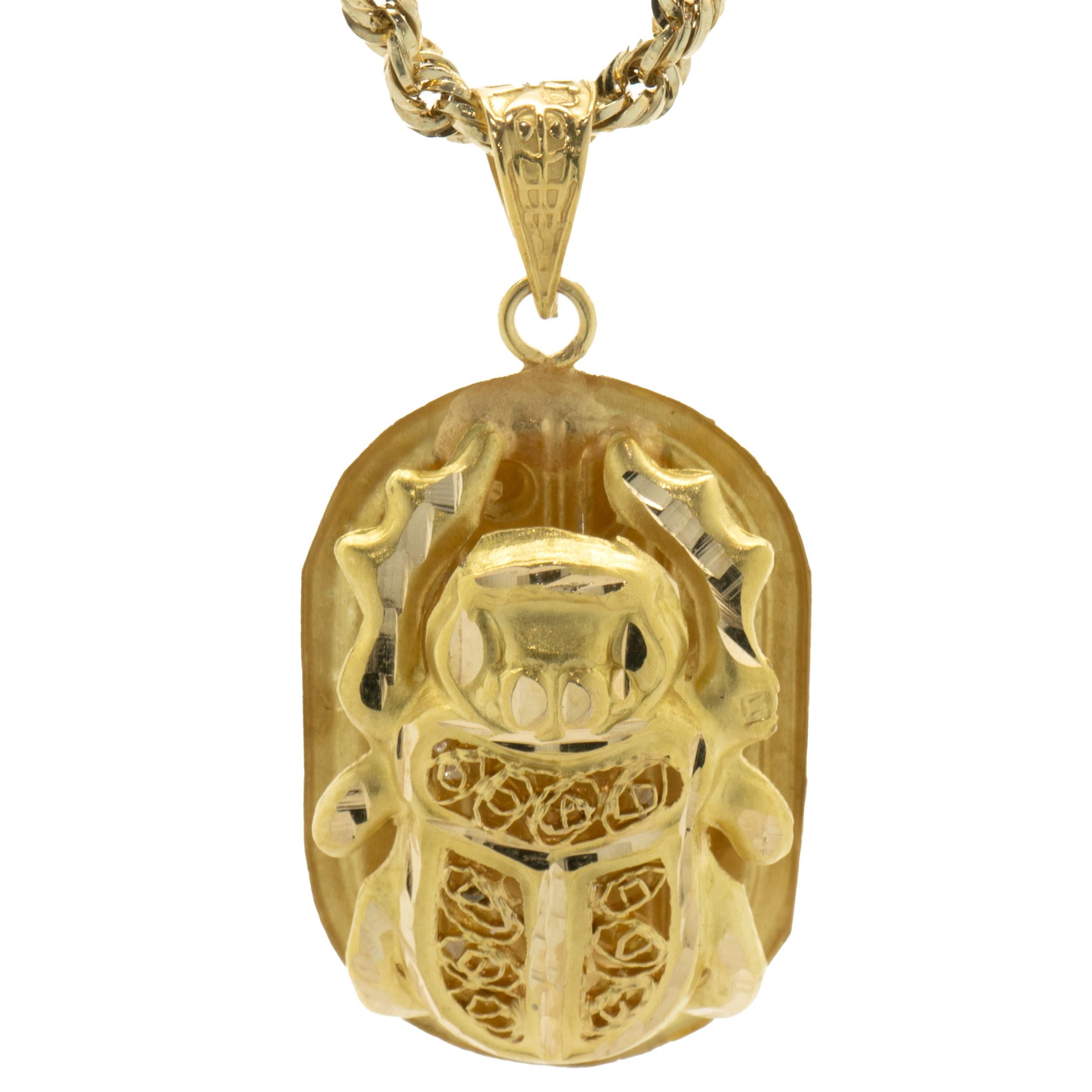Designer: custom
Material: 14K yellow gold 
Dimensions: necklace measures 20-inches in length
Weight: 7.32 grams