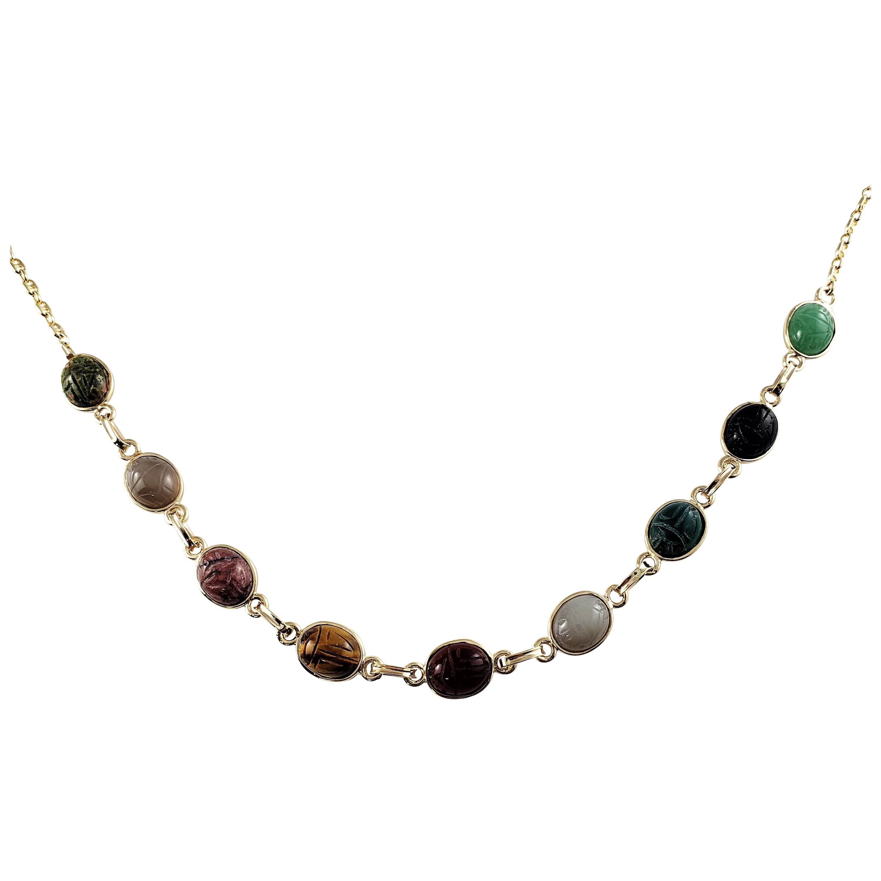 14 Karat Yellow Gold Scarab Necklace