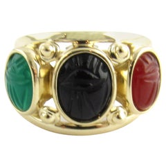 14 Karat Yellow Gold Scarab Ring