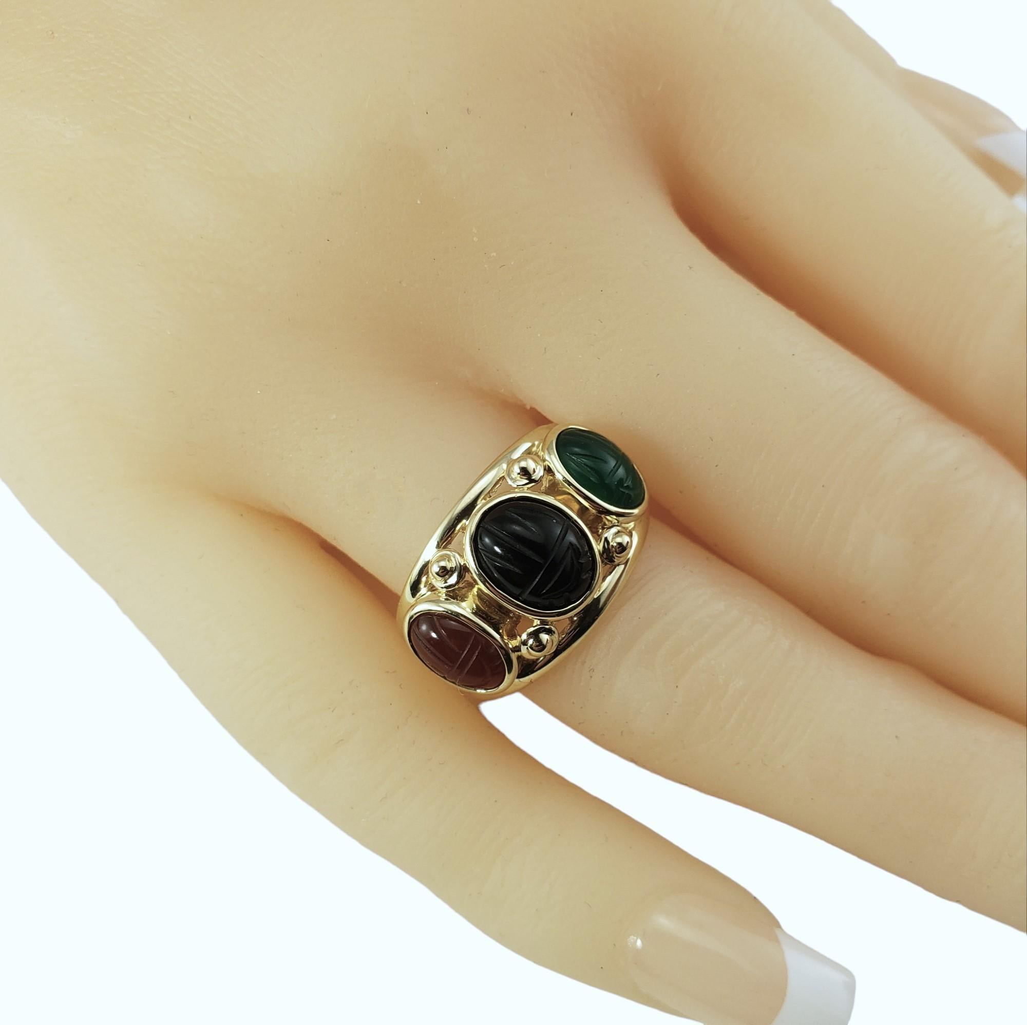 14 Karat Yellow Gold Scarab Ring Size 9.75-10 #16731 For Sale 2