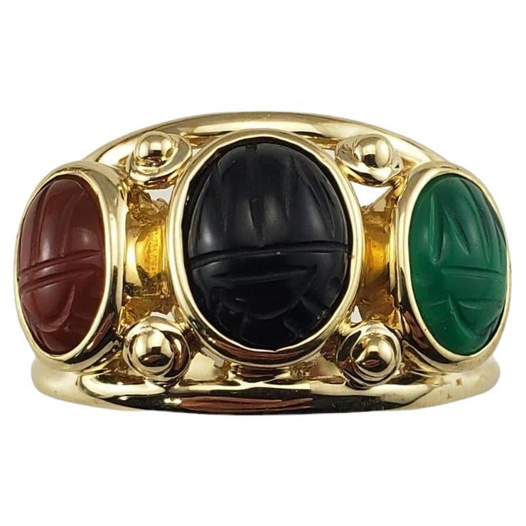 14 Karat Yellow Gold Scarab Ring Size 9.75-10 #16731 For Sale