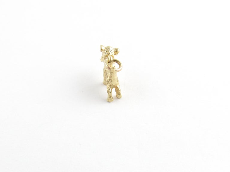 14 Karat Yellow Gold Schnauzer Dog Charm at 1stDibs gold dog charms