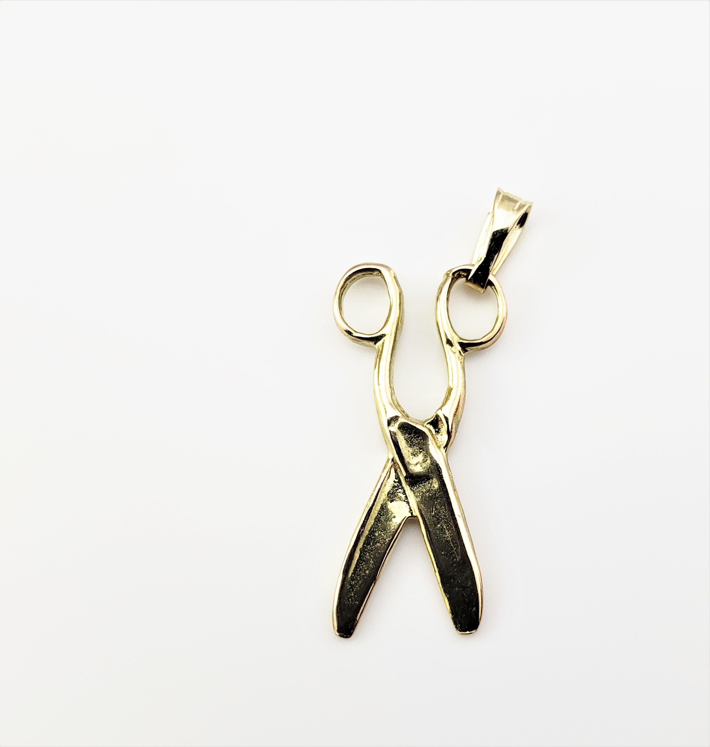 Women's or Men's 14 Karat Yellow Gold Scissors Charm For Sale