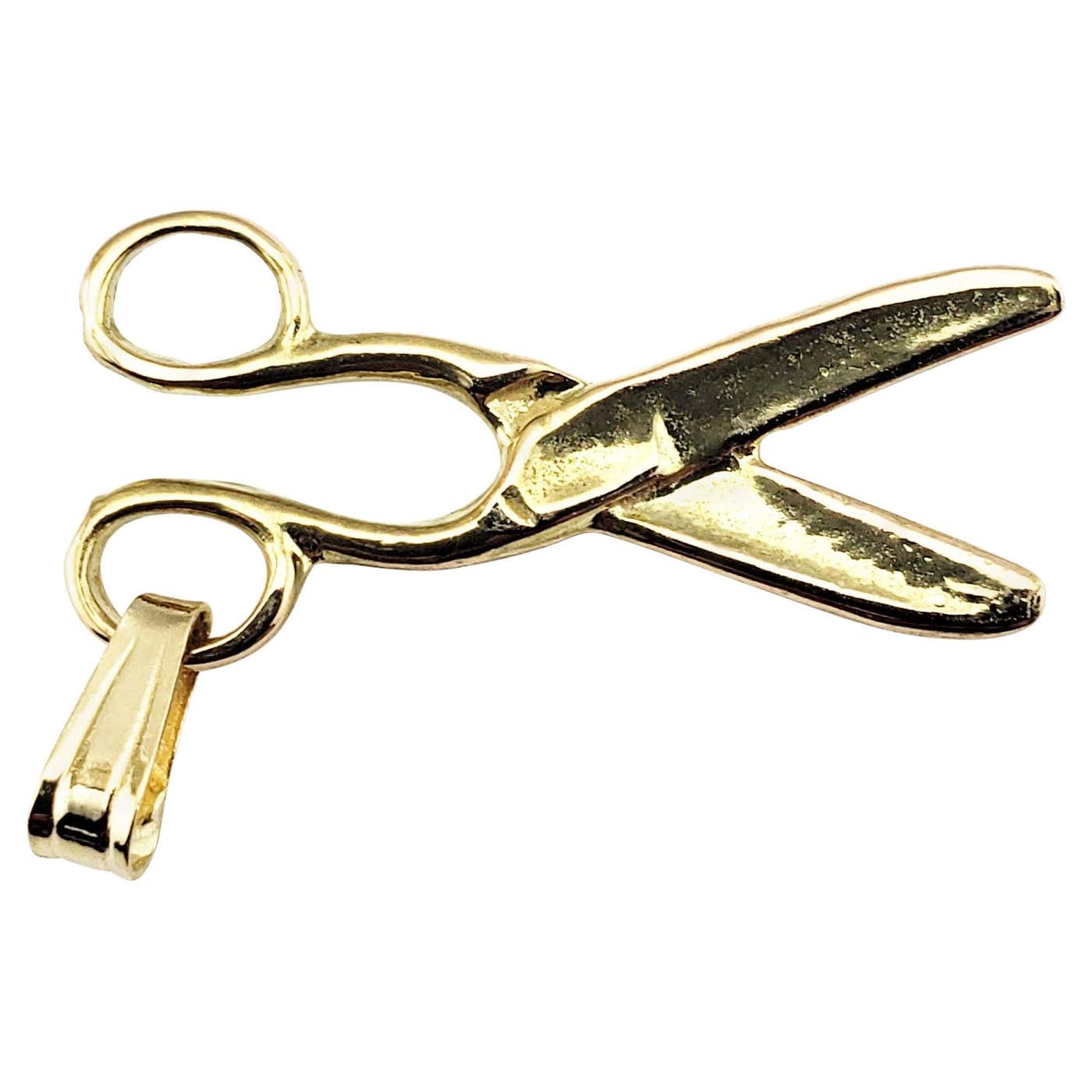 Jewelled Scissors 14 Karat Yellow Gold Scissors Charm For Sale at 1stDibs | gold scissor ...