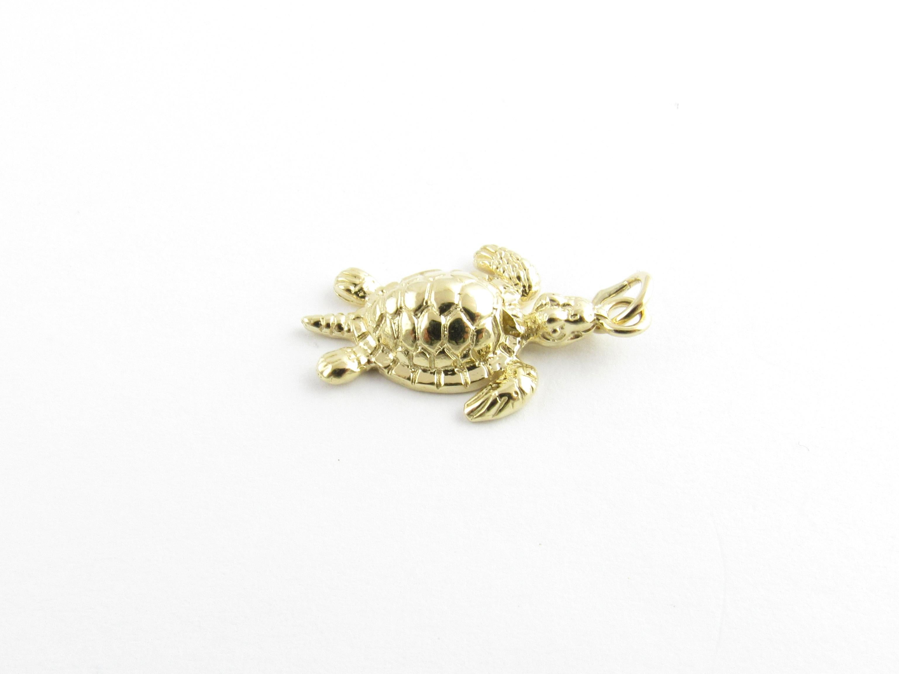 14 Karat Yellow Gold Sea Turtle Charm In Good Condition In Washington Depot, CT