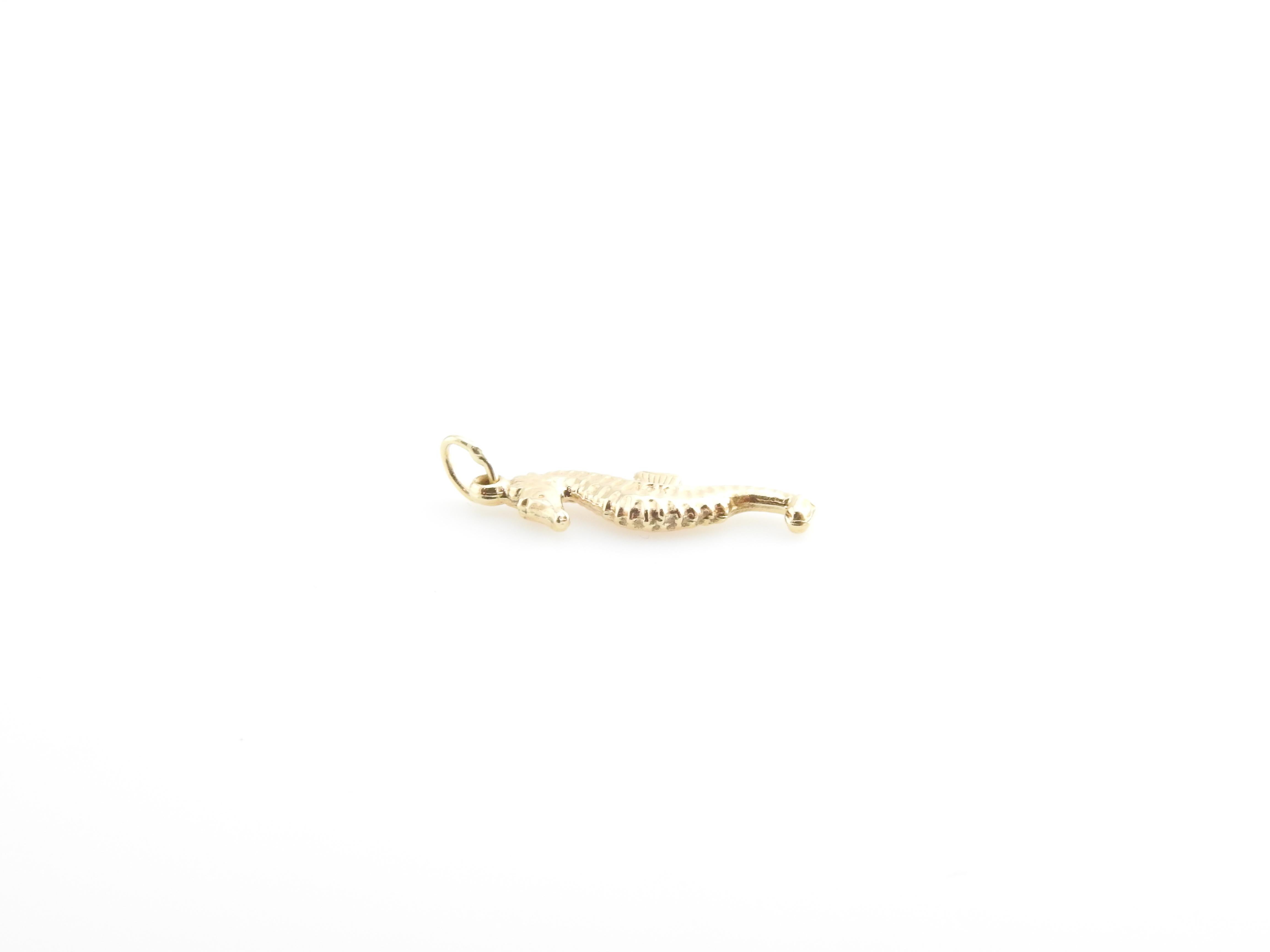 14 Karat Yellow Gold Seahorse Charm In Good Condition In Washington Depot, CT