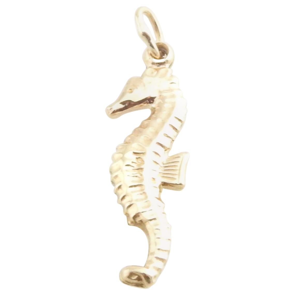 14 Karat Yellow Gold Seahorse Charm