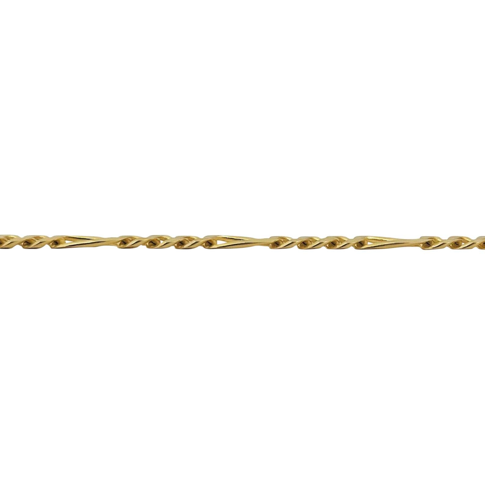 Women's or Men's 14 Karat Yellow Gold Semi Solid Figaro Link Chain Necklace Italy