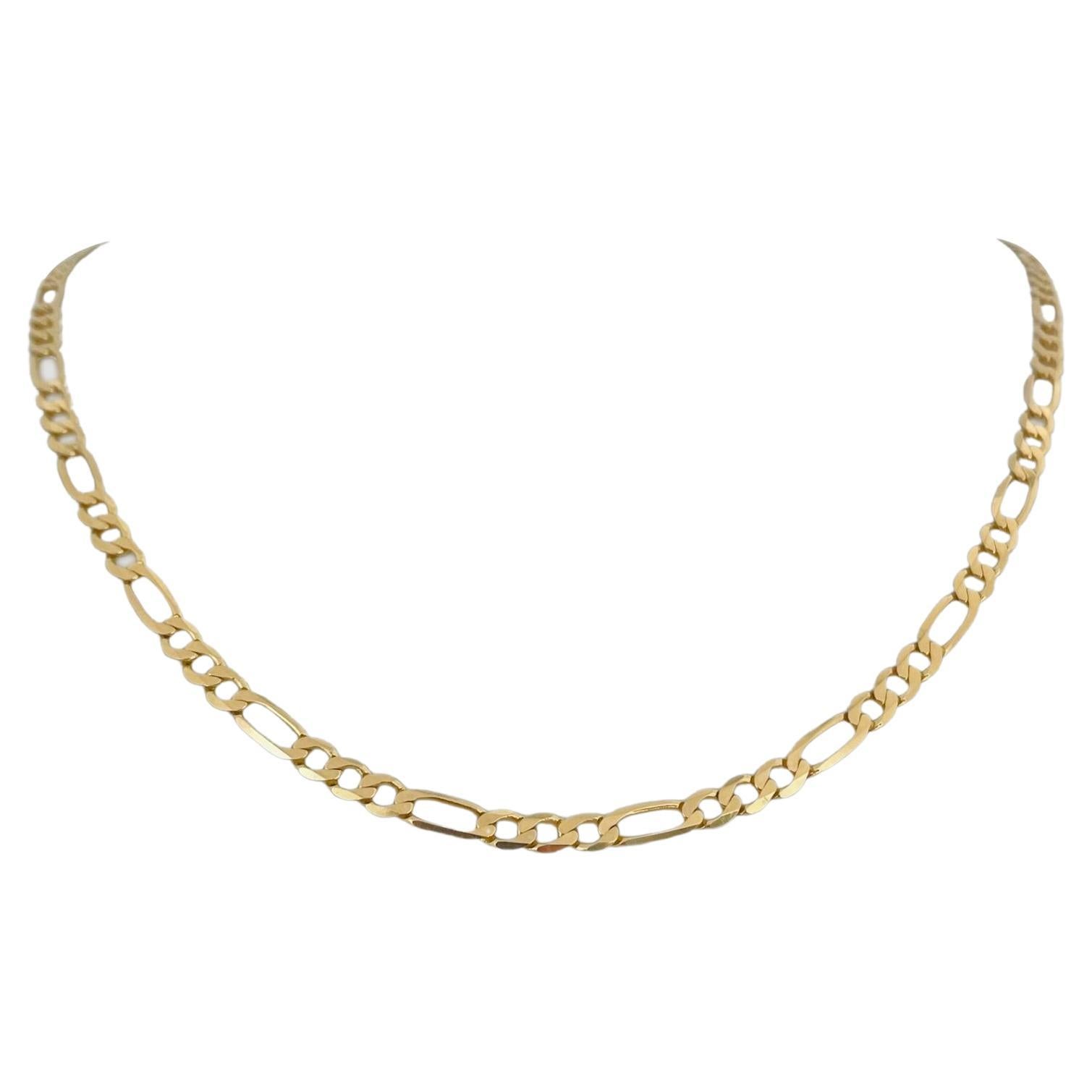 10 Karat White Gold Semi Solid Figaro Link Chain Necklace For Sale at — free download