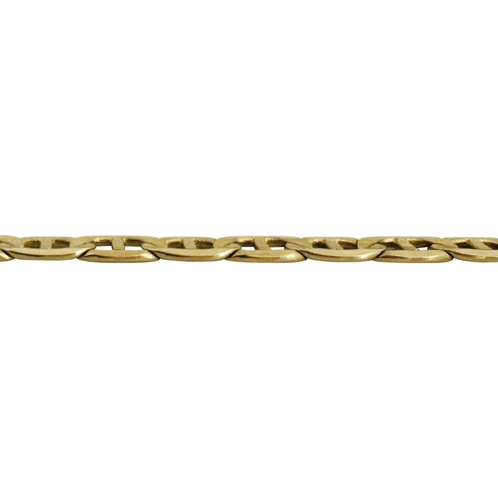 14 Karat Yellow Gold Semi Solid Mariner Gucci Link Bracelet Italy In Good Condition In Guilford, CT