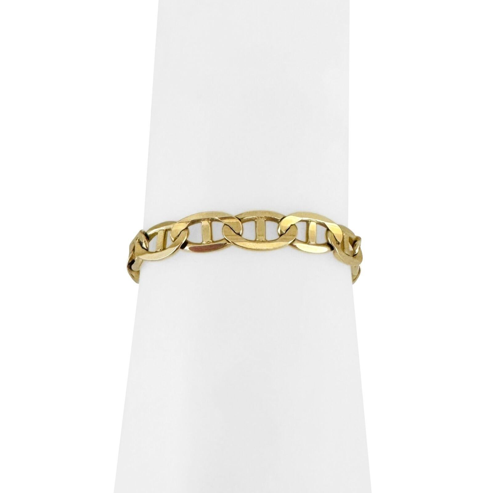 14 Karat Yellow Gold Semi Solid Mariner Gucci Link Bracelet Italy 4