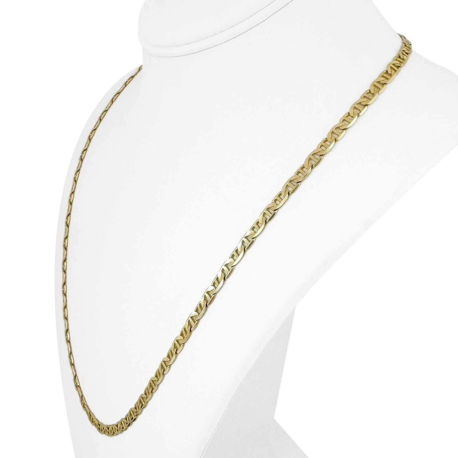 14k Yellow Gold 14g Semi Solid 4.5mm Mariner Gucci Link Chain Necklace 22.5