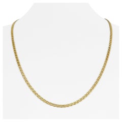 14 Karat Yellow Gold Semi Solid Mariner Gucci Link Chain Necklace, Italy