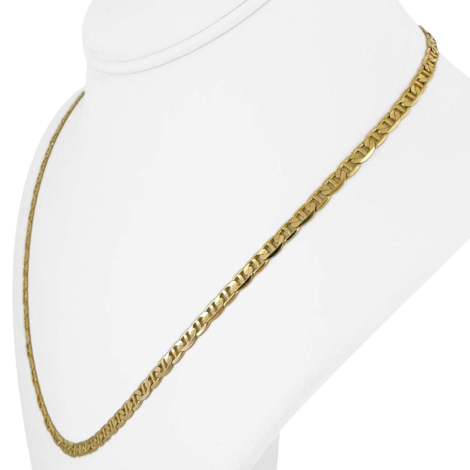 14k Yellow Gold 14.4g Semi Solid 4mm Mariner Gucci Link Necklace Italy 20