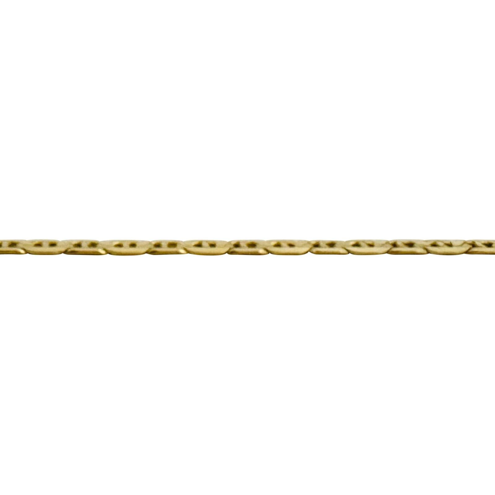 14 Karat Yellow Gold Semi Solid Mariner Gucci Link Necklace Italy In Good Condition In Guilford, CT