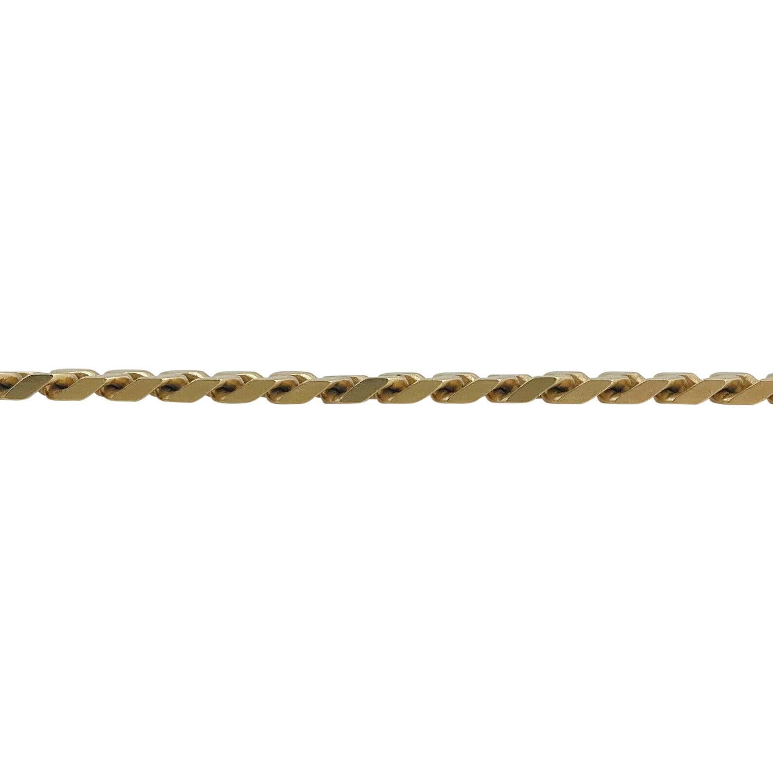Bracelet à maillons en or jaune 14 carats semi-massif pour hommes  Bon état à Guilford, CT