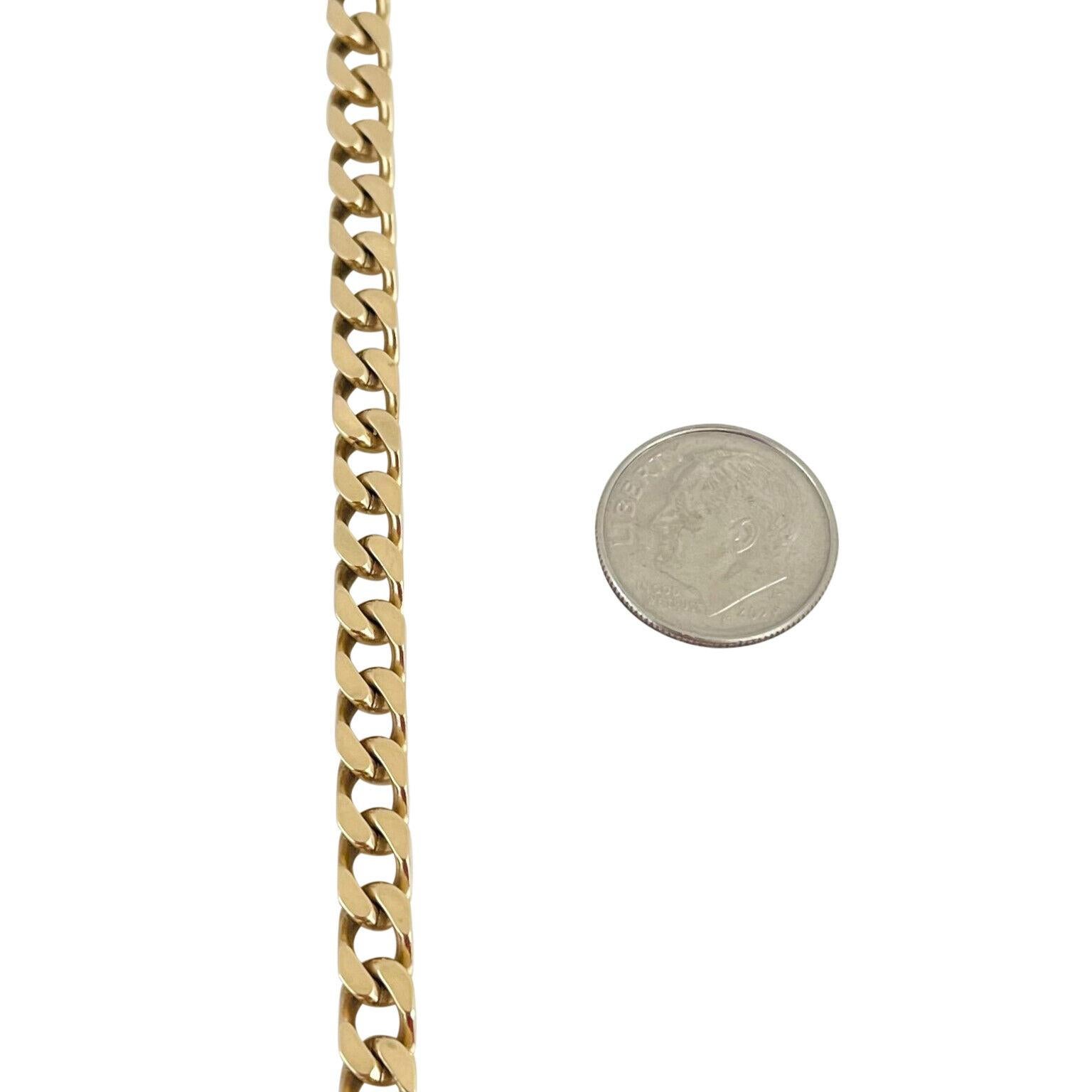 14 Karat Yellow Gold Semi Solid Men's Curb Link Bracelet For Sale 1