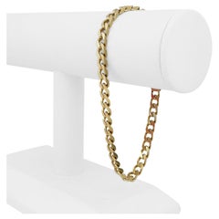14 Karat Yellow Gold Semi Solid Men's Curb Link Bracelet