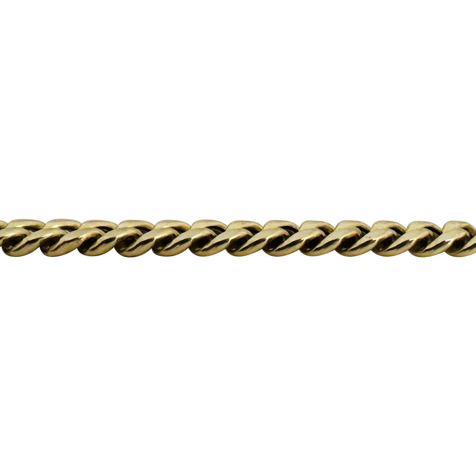 Women's or Men's 14 Karat Yellow Gold Semi Solid Polished Cuban Link Chain Necklace