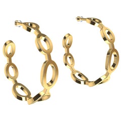 14 Karat Yellow Gold Seven Oval Hoop Earrings