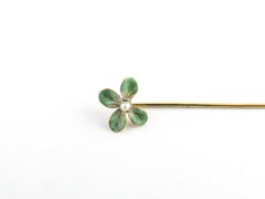 14 Karat Yellow Gold Shamrock Stick Pin