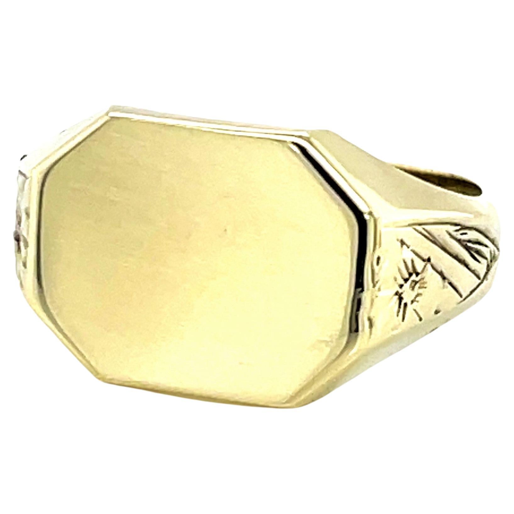 14 Karat Yellow Gold Signet Ring