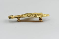 14 Karat Yellow Gold Single Cut Ruby Eyed Baby Giraffe Pin Pendant