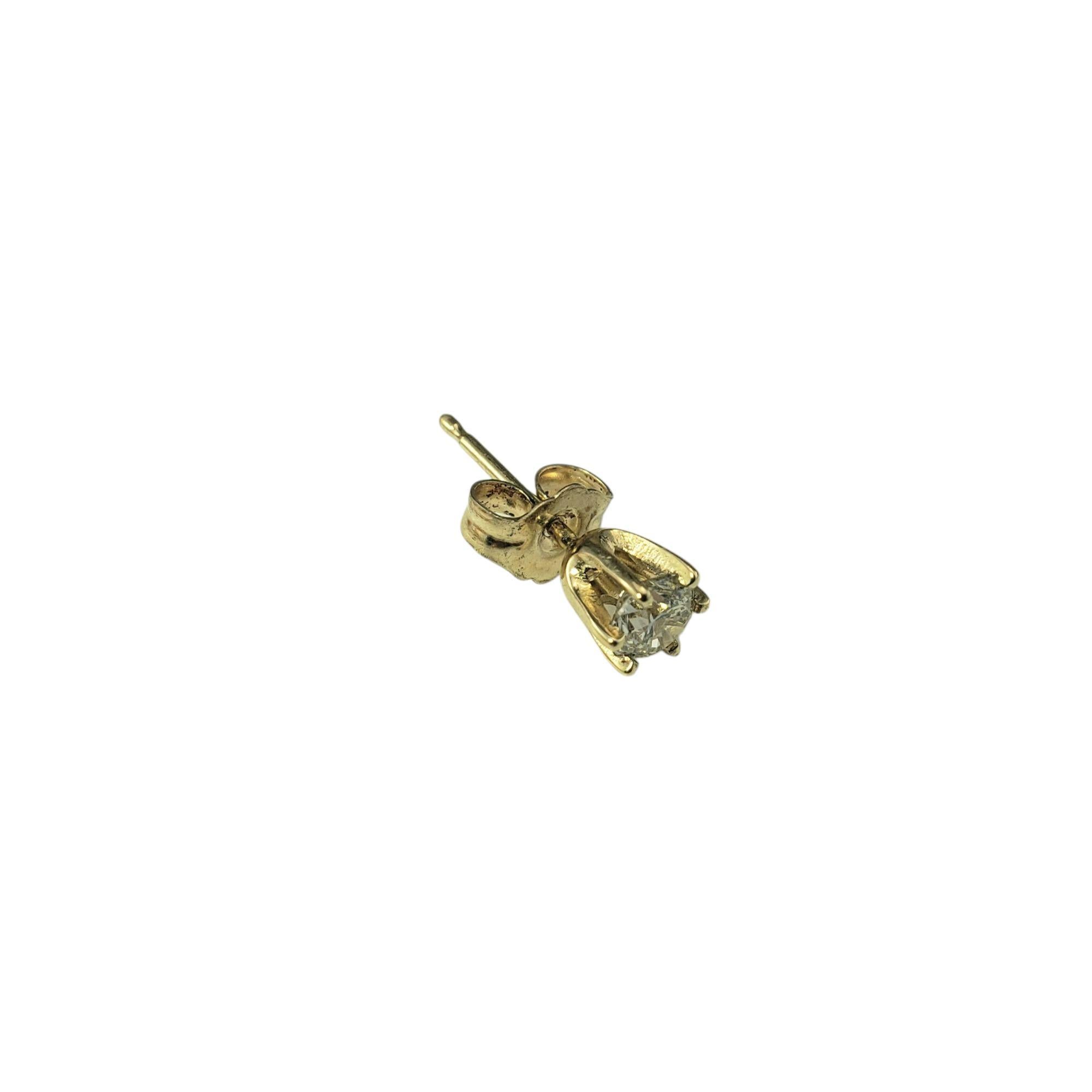 Brilliant Cut 14 Karat Yellow Gold Single Diamond Stud Earring #21390