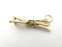 14 Karat Yellow Gold Skis and Ski Pole Charm