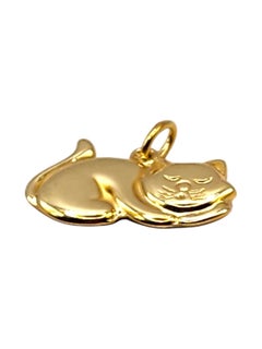 14 Karat Yellow Gold Sleeping Cat Charm #19985