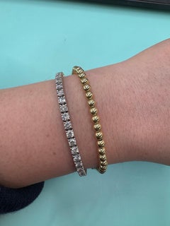 Bracciale a catena a sfere con perline in oro giallo 14 carati 4 mm 3,88 grammi