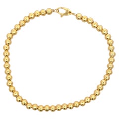 Bracelet chaîne boule perlée en or jaune 14 carats 4 mm, 3,88 grammes