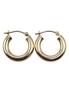 14 Karat Yellow Gold Small Circle Hoop Earrings #20481