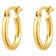 14 Karat Yellow Gold Small Hoop Earrings