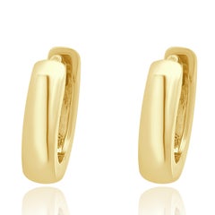 14 Karat Yellow Gold Small Hoop Huggie Earrings