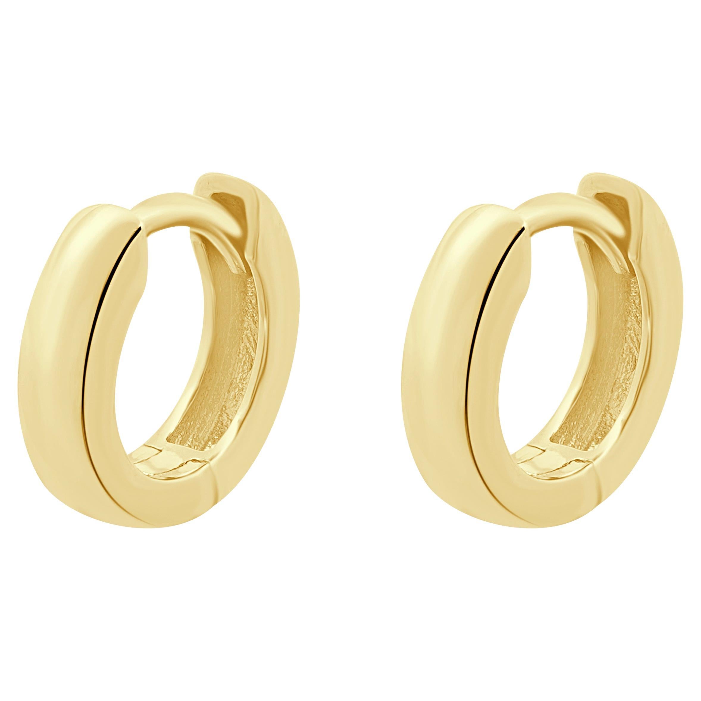 Orecchini a cerchio piccoli in oro giallo 14 carati