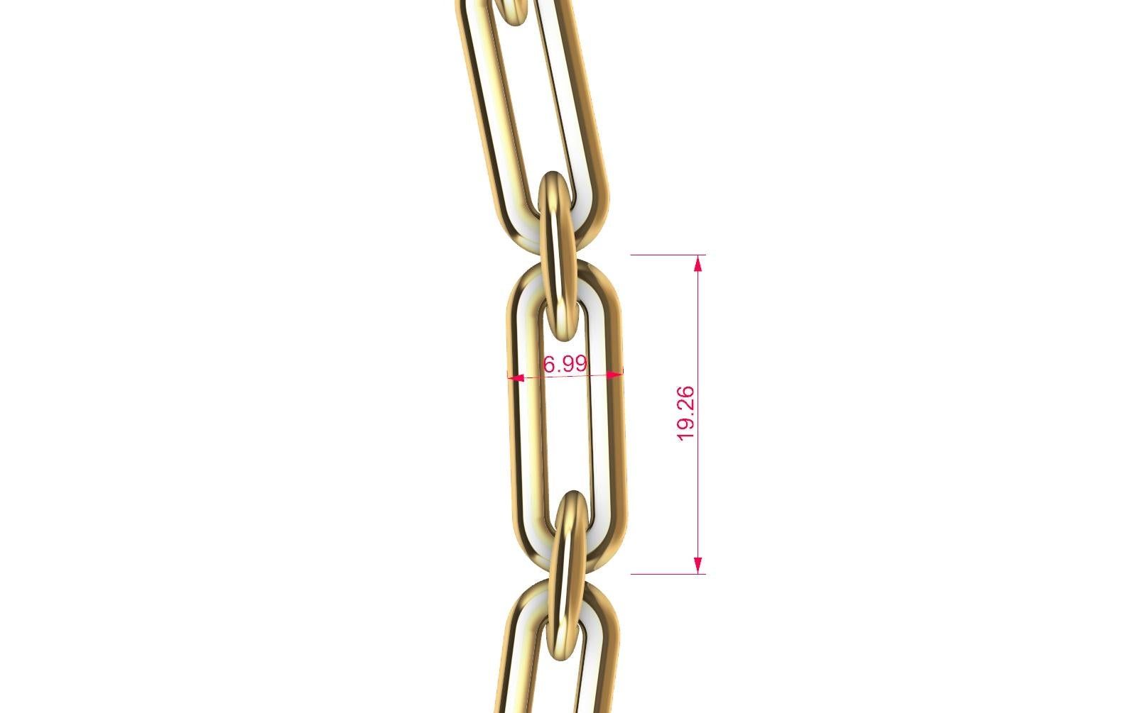 14 Karat Gelbgold Gliederkette Halskette (Zeitgenössisch) im Angebot