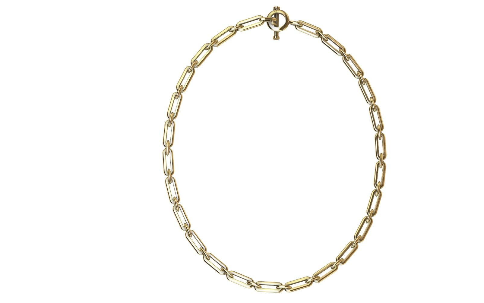 14 Karat Yellow Gold Small Link Chain Necklace For Sale 1