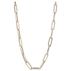 14 Karat Yellow Gold Small Link Paperclip Chain