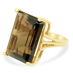 14 Karat Yellow Gold Smokey Quartz Ring