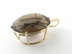 14 Karat Yellow Gold Smoky Quartz Pendant