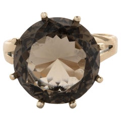 14 Karat Yellow Gold Smoky Topaz Ring