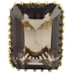 14 Karat Yellow Gold Smoky Topaz Ring