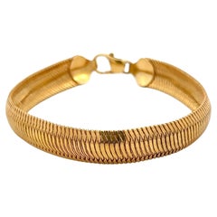 14 Karat Yellow Gold Snake Motif Bracelet 10.2 Grams Made In Italy