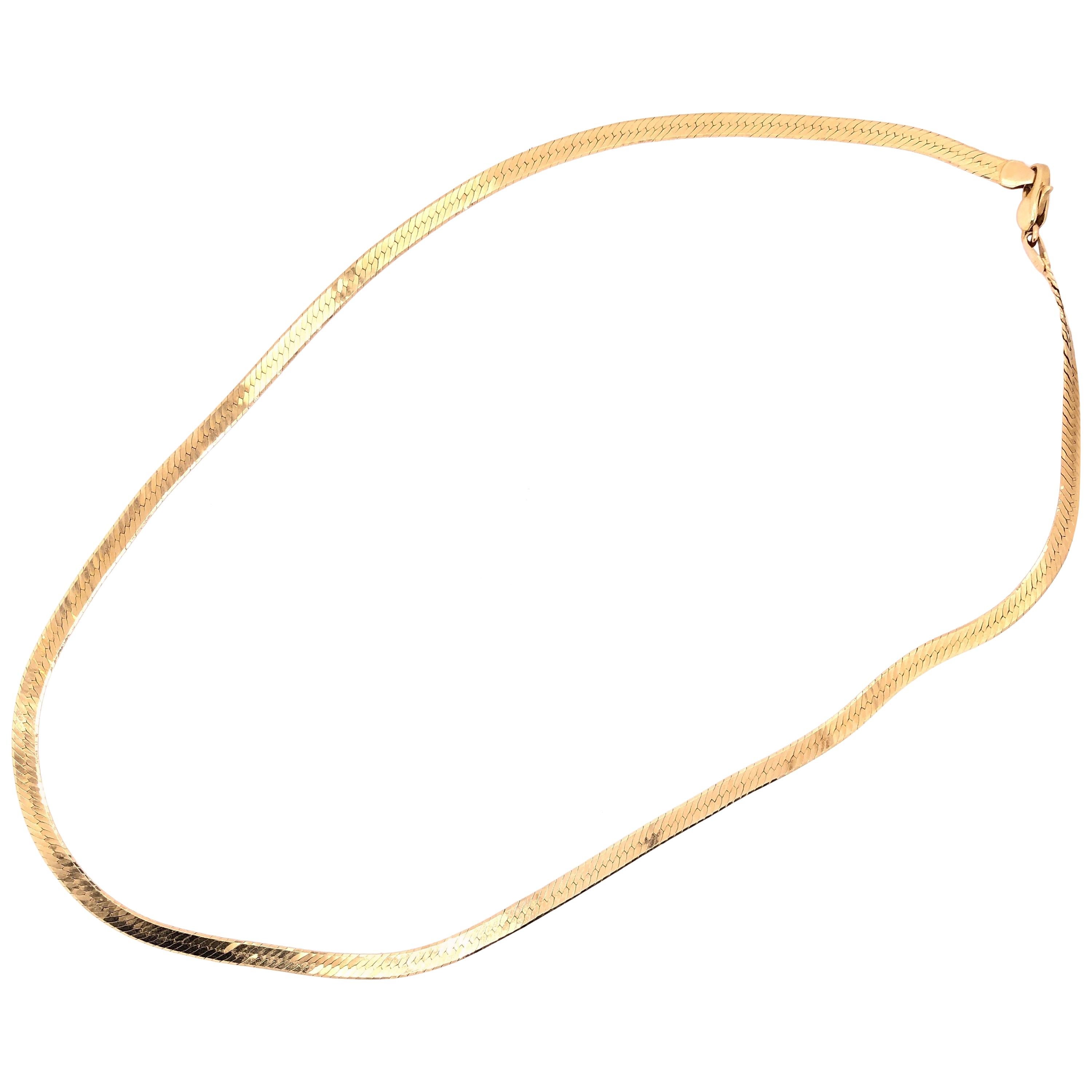 14 Karat Yellow Gold Snake Necklace