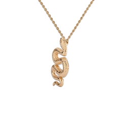 14 Karat Yellow Gold Snake Pendant