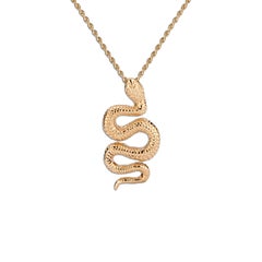 14 Karat Yellow Gold Snake Pendant